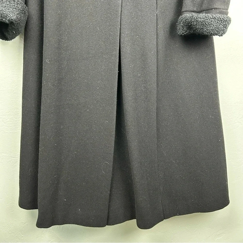 Vintage Laura Ashley Black Wool Full Length Coat Size 14 - Picture 7 of 12